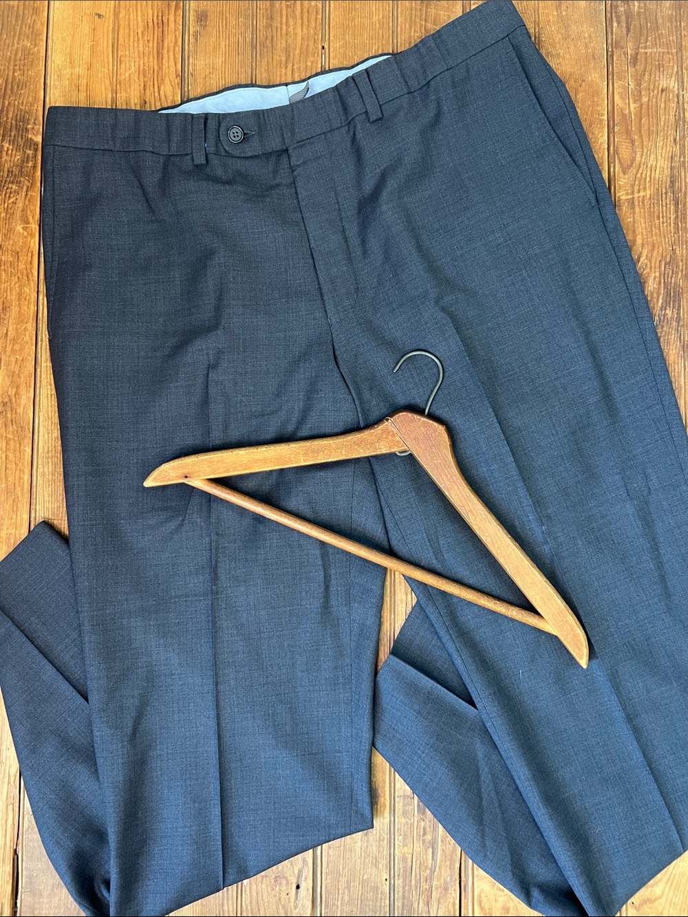 Riviera Men's Traveler  Dress Pants in Charcoal Blue flex technology 36x 31